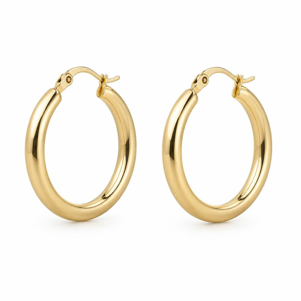 Aros Argollas Doradas Clásicas