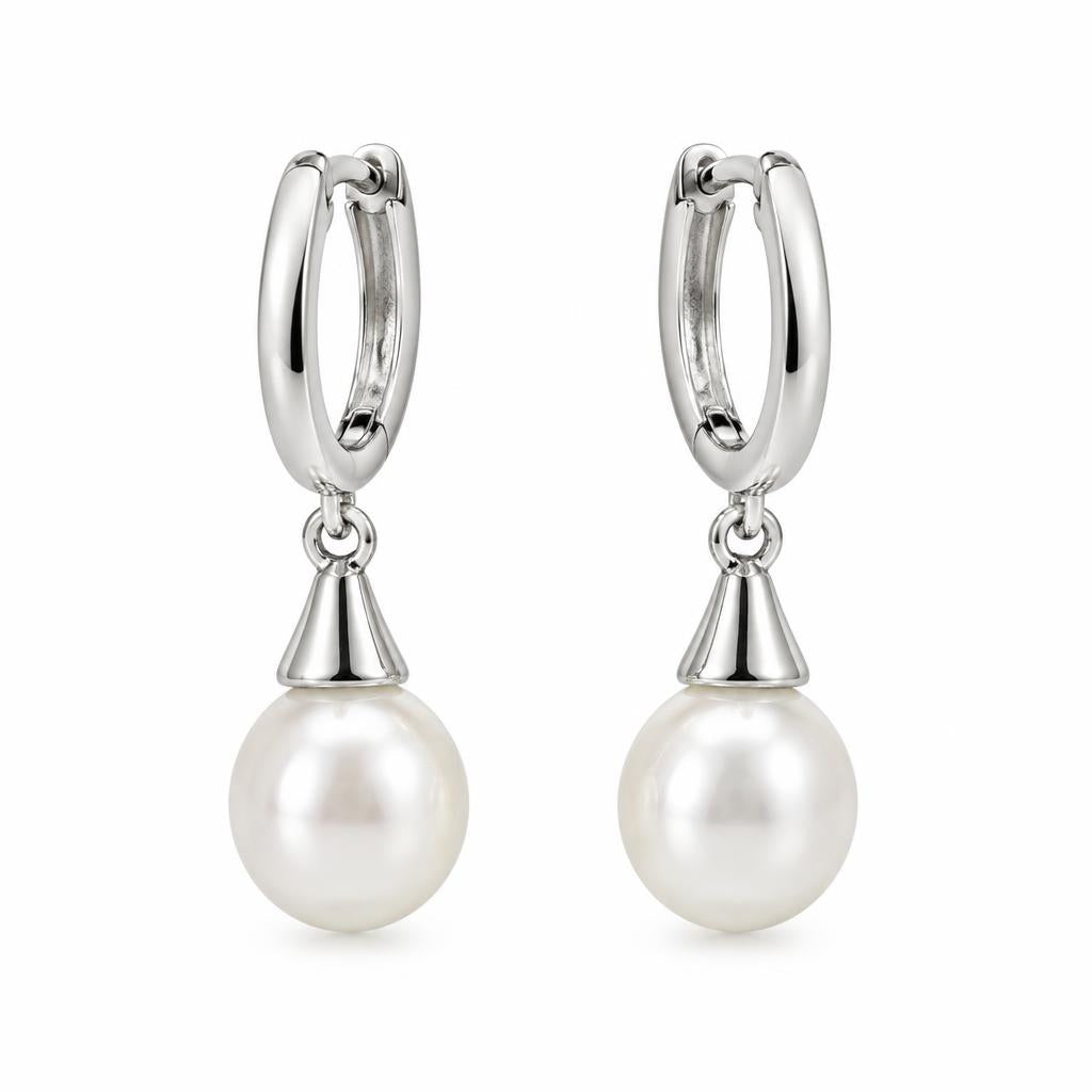 Aros Colgantes con Perla Elegante